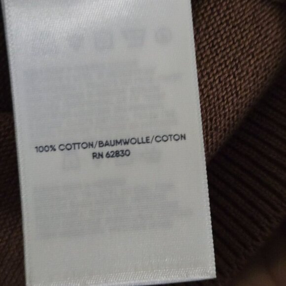 Lands' End Chocolate Brown Supima Cotton 2023 Classic V Neck Sweater Size M - Picture 6 of 7